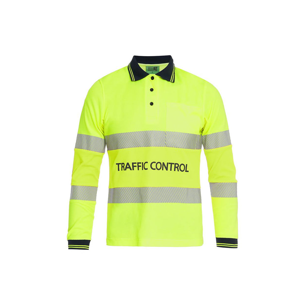 Shirt Womens Traffic Control L/S Poly/Cotton Tape Polo Yellow 24 Workit_40114024_5014TCY24