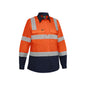 Shirt Womens L/S Cotton 155gsm Biomotion Orange/Navy 16 Bisley_40107101_BL6396T_TT0216