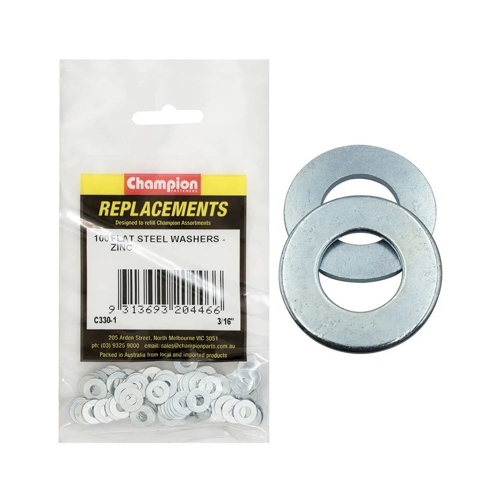Grab Kit Refill - Washer Flat Zinc 3/16'' Pk 10_93290139_C330-1