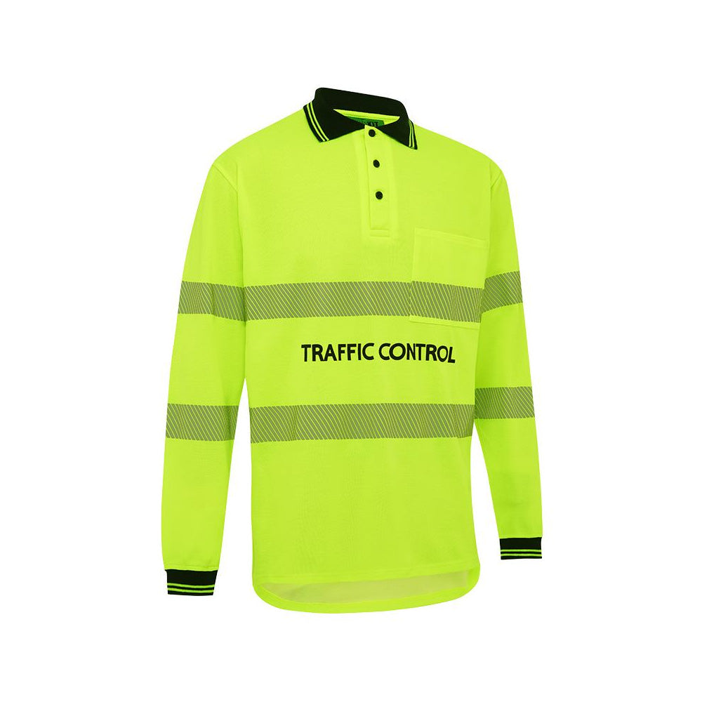 Shirt Traffic Control L/S Tape Polo Cotton/Poly 180gsm Yellow XL Workit_40113995_5004TCYXL