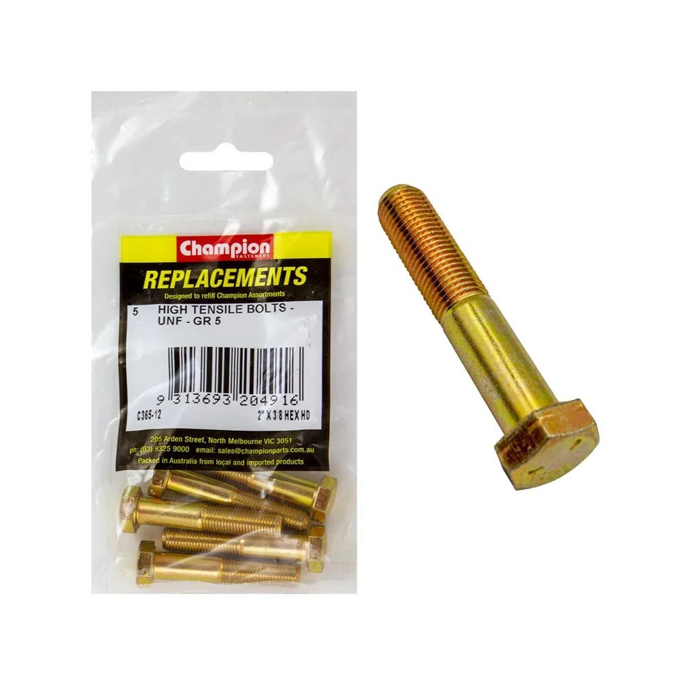 Grab Kit Refill - Bolt Hex Head Grade 5 Zinc UNF 3/8 x 2'' Pk 5_184914_C365-12