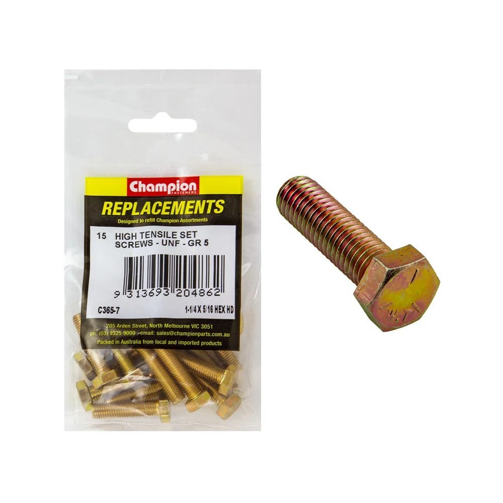 Grab Kit Refill - Bolt Hex Head Grade 5 Zinc UNF 5/16 x 1-1/4'' Pk 15_98889451_C365-7