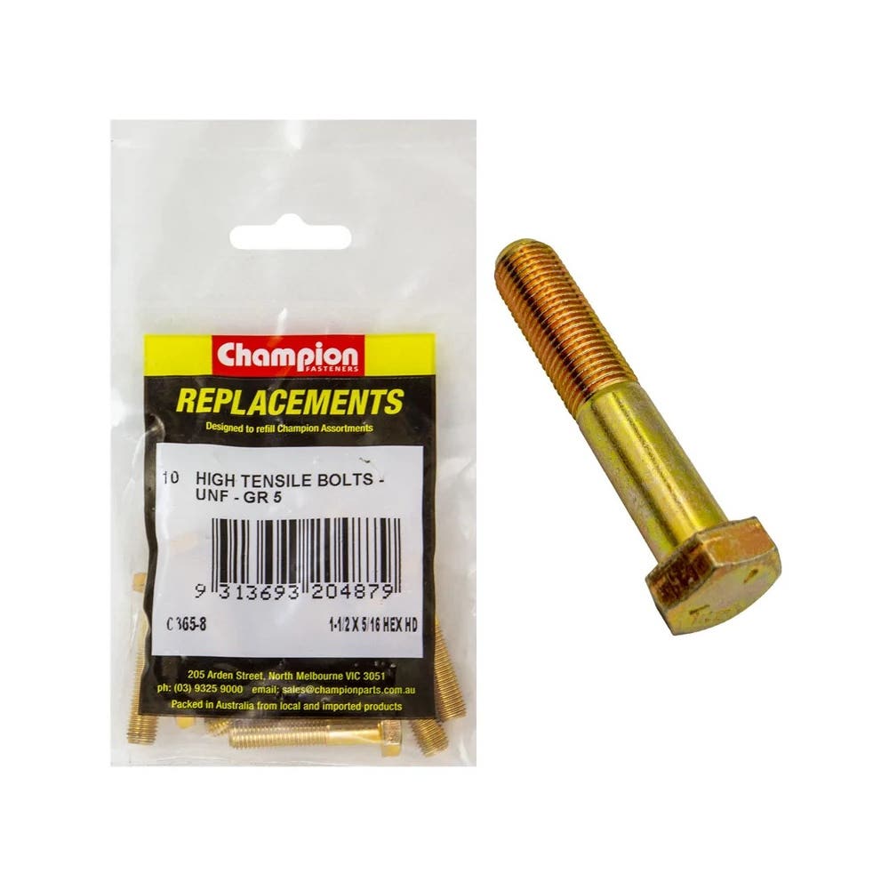 Grab Kit Refill - Bolt Hex Head Grade 5 Zinc UNF 5/16 x 1-1/2'' Pk 10_98889450_C365-8