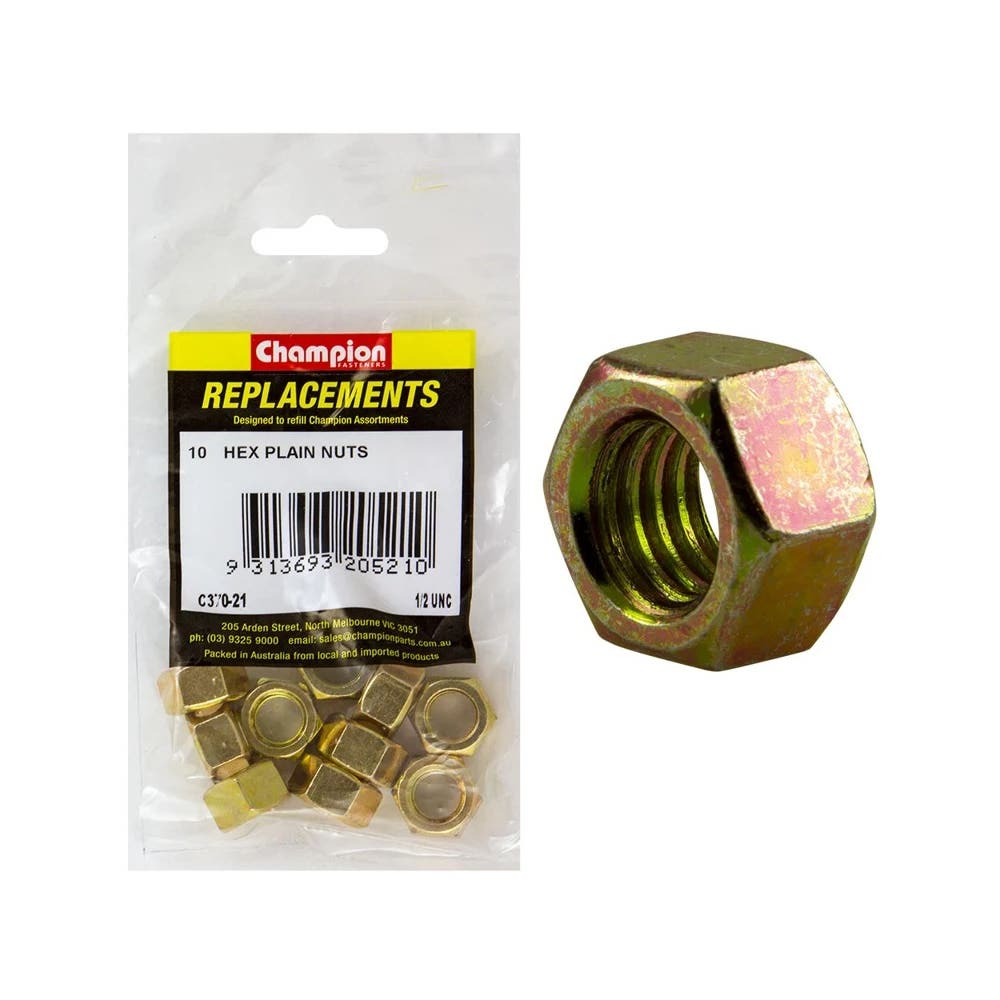 Hex Head Nuts Grade 5 Zinc UNC 1/2" Grab Kit Refill Pk 10_234791_C370-21