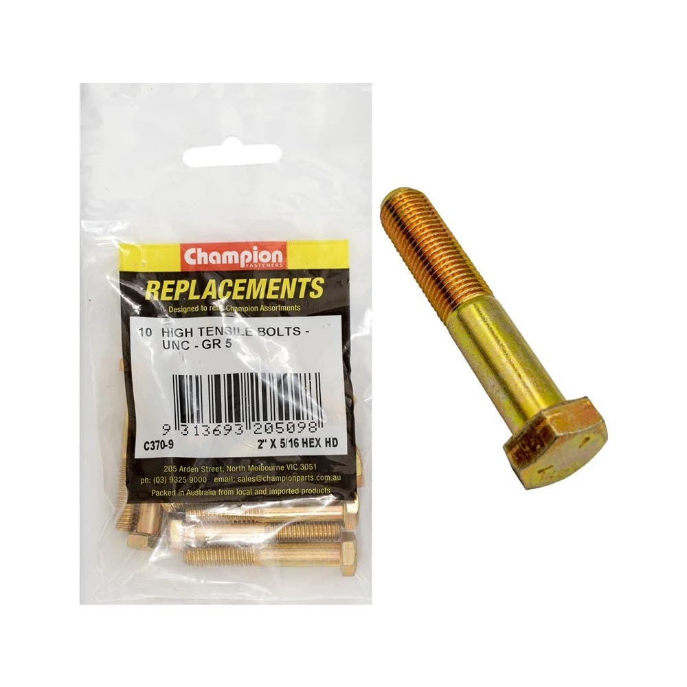 Grab Kit Refill - Bolt Hex Head Grade 5 Zinc UNC 5/16 x 2'' Pk 10_269444_C370-9