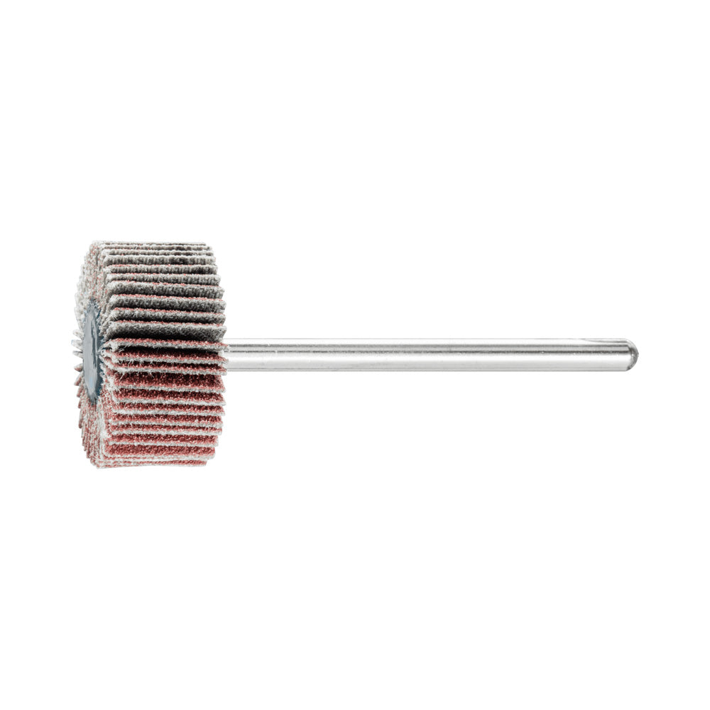 Alum oxide mounted flap wheel F 20x10 mm shank 3 mm A120 fine grind/finish_40108254_44400123