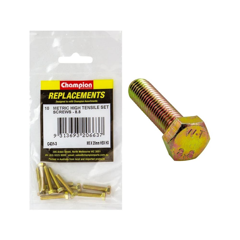 Grab Kit Refill - Screw Set Hex Head Grade 8.8 Zinc 5 x 25mm Pk 10_93290069_C431-3