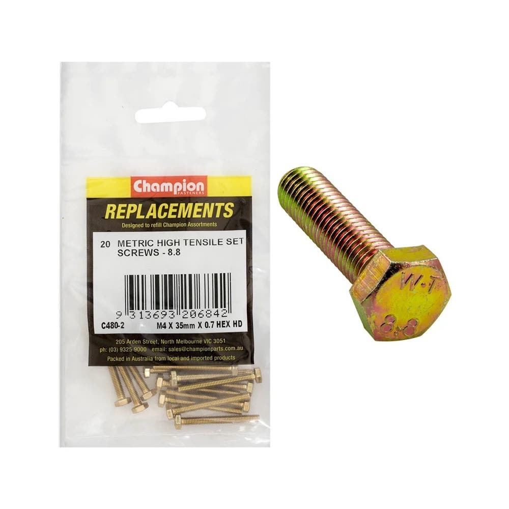 Grab Kit Refill - Screw Set Hex Grade 8.8 Zinc Fine 4 x 35 x 0.7mm Pk 20_291211_C480-2