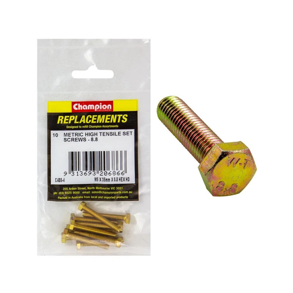 Grab Kit Refill - Screw Set Hex Grade 8.8 Zinc Fine 5 x 35 x 0.8mm Pk 10_291213_C480-4
