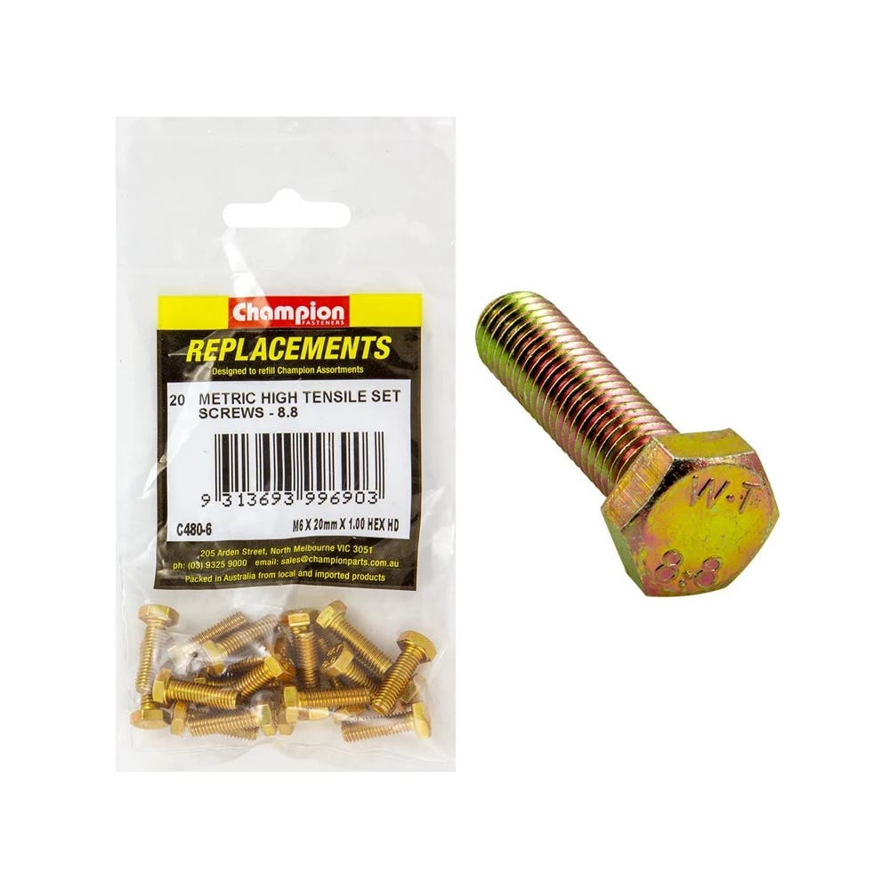 Grab Kit Refill - Screw Set Hex Grade 8.8 Zinc Fine 10 x 45 x 1.25mm Pk 20_213173_C480-6