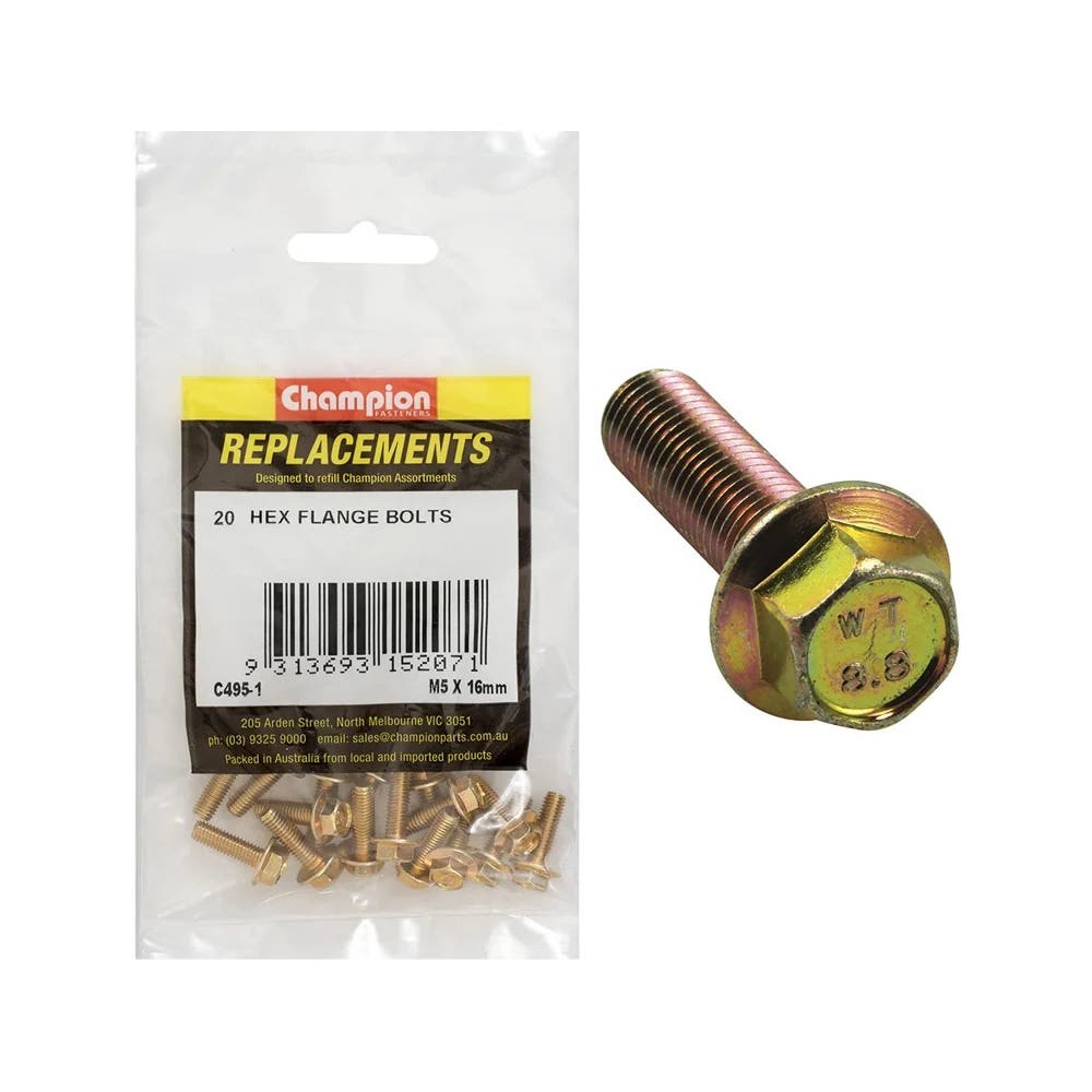 Grab Kit Refill - Hex Flange Bolt/Nut Grade 8.8 Zinc 5 x 16mm Pk 20_254964_C495-1