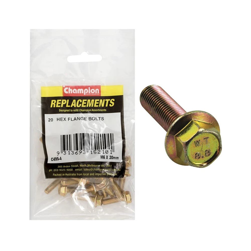 Grab Kit Refill - Hex Flange Bolt/Nut Grade 8.8 Zinc 6 X 20mm Pk 20_254967_C495-4
