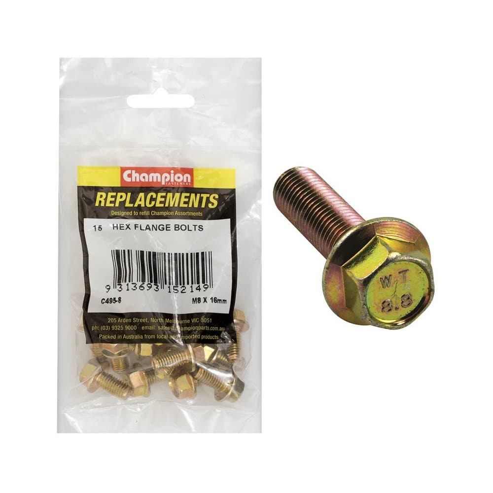 Grab Kit Refill - Hex Flange Bolt/Nut Grade 8.8 Zinc 8 X 16mm Pk 15_254970_C495-8