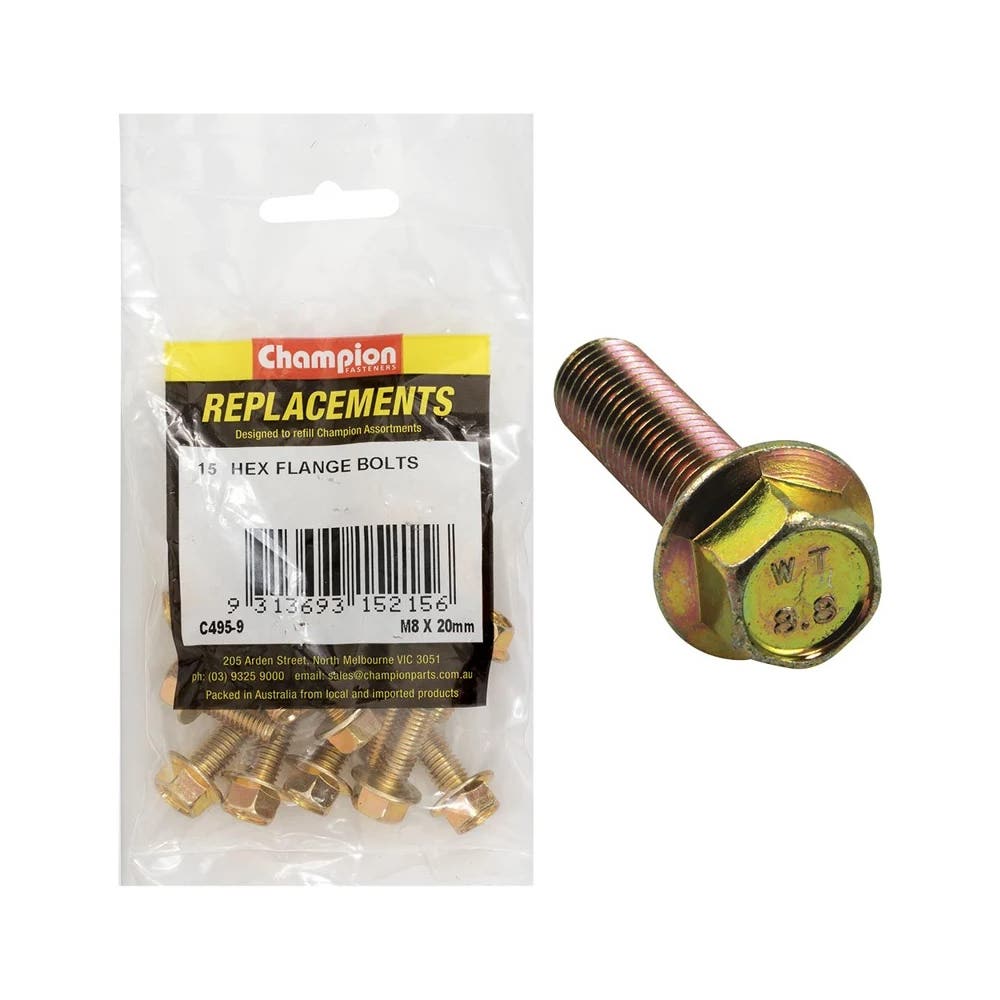 Grab Kit Refill - Hex Flange Bolt/Nut Grade 8.8 Zinc 8 X 20mm Pk 15_254972_C495-9