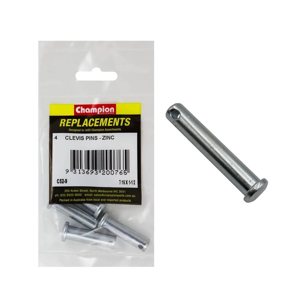 Grab Kit Refill - Pin Clevis Zinc 7/16 x 1-1/2'' Pk 4_98889466_C52-9
