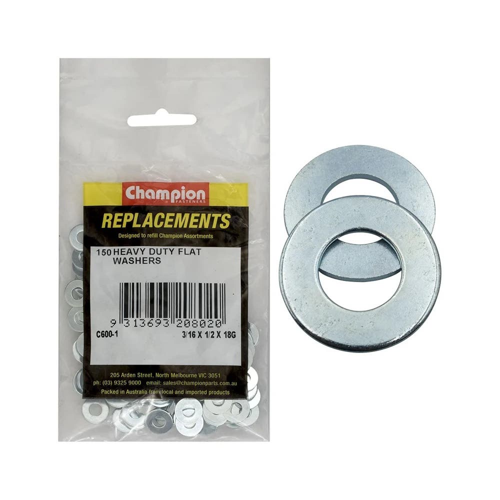 Grab Kit Refill - Washer Flat Heavy Duty Zinc 3/16'' x 1/2'' x 18G Pk 150_98889780_C600-1