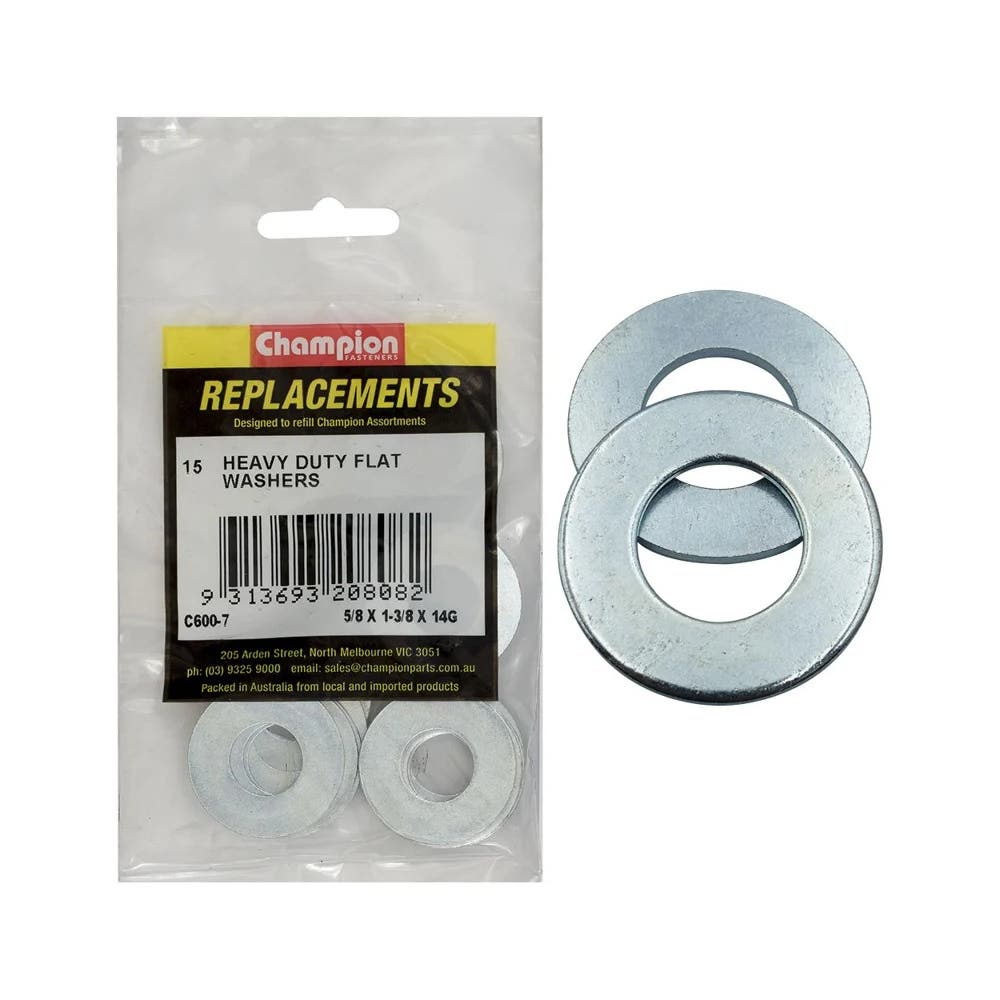 Grab Kit Refill - Washer Flat Heavy Duty Zinc 5/8'' x 1-3/8'' x 14G Pk 15_93290117_C600-7