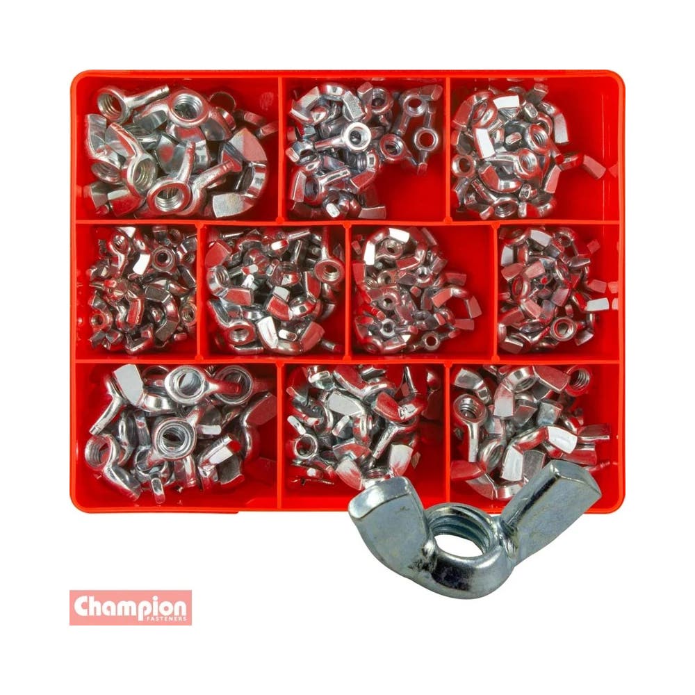 Grab Kit Wing Nuts ZP Metric And UNC M4 To M10 UNC 3/16'' - 3/8'' 240 Piece_284319_CA1794