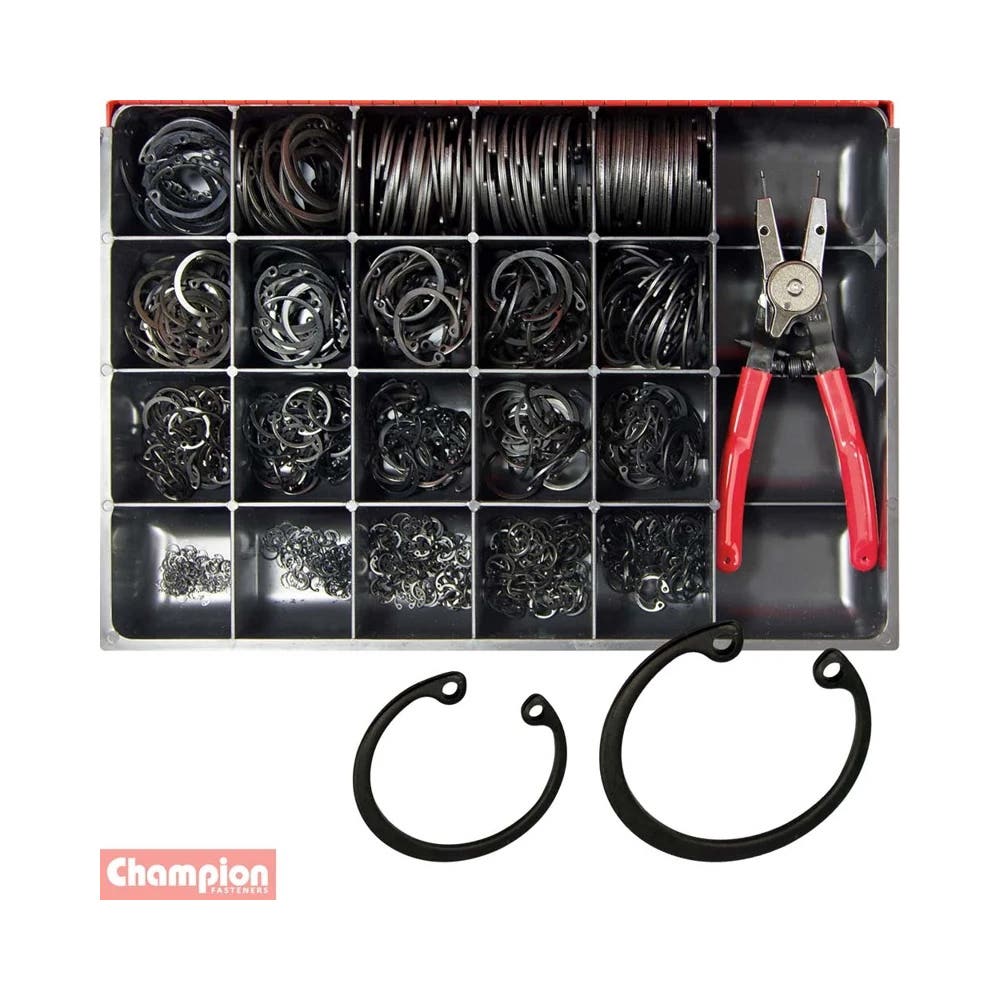 Circlip Kit Internal Imperial 1/4'' - 2'' + Pliers 875 Pieces_35000843_CA5030
