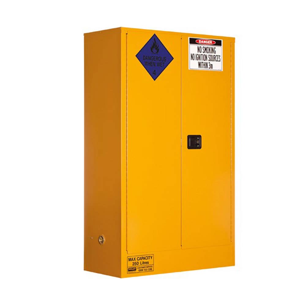 Class 4 Dangerous Goods DG Storage Cabinet 2 Door 3 Shelf 250L – ATOM