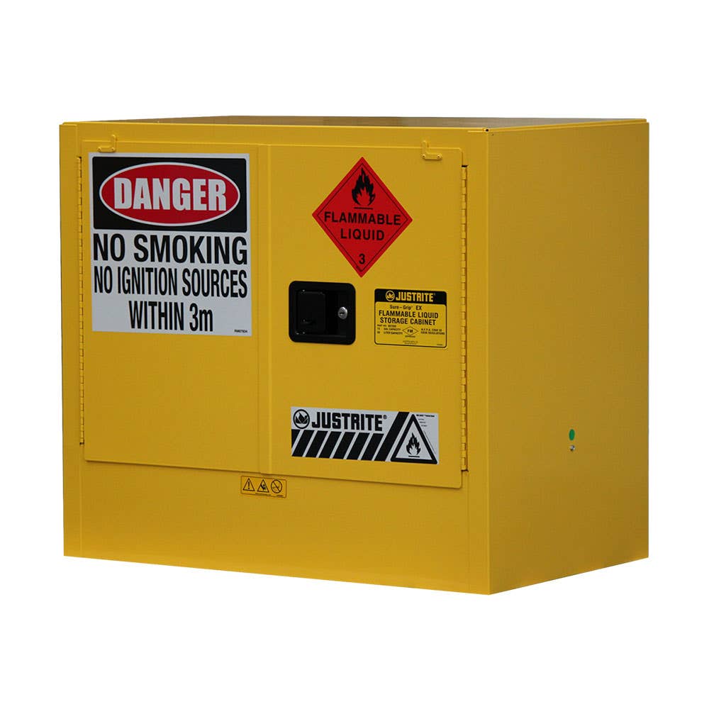 Flammable Liquid Storage Cabinet Double Door 2 Shelves 100L_115206_AU25748