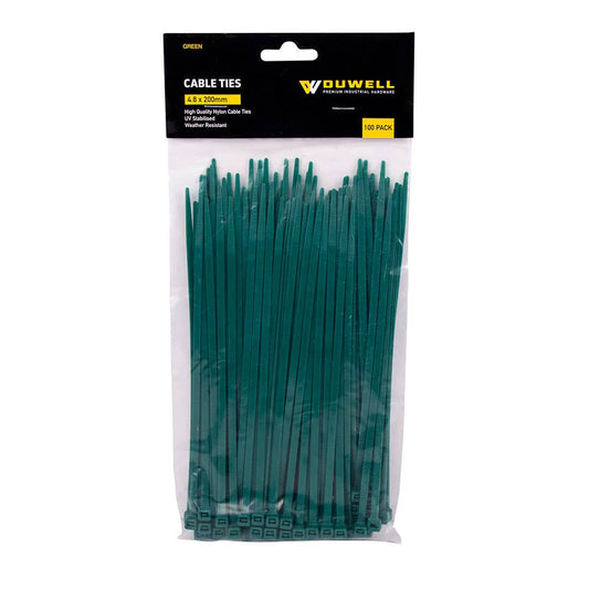 UV Resistant Cable Tie Green 200 x 4.8mm 100 Pk 35600226 CTG48200