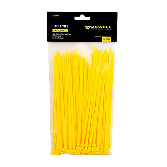 UV Resistant Cable Tie Yellow 200 x 4.8mm 100 Pk 35600223 CTY48200
