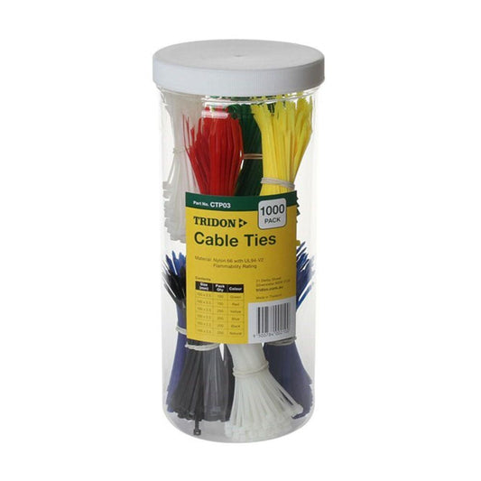 Cable Ties Assorted Colours 1,000 Pack 95360344 CTP03