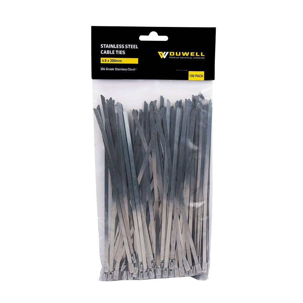 304 Stainless Steel Cable Tie 200 x 4.6mm 100 Pk 65410600 CT304SS46200
