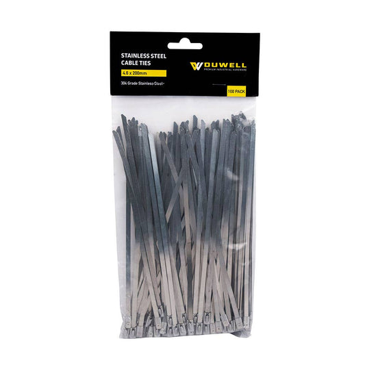 304 Stainless Steel Cable Tie 200 x 4.6mm 100 Pk 65410600 CT304SS46200