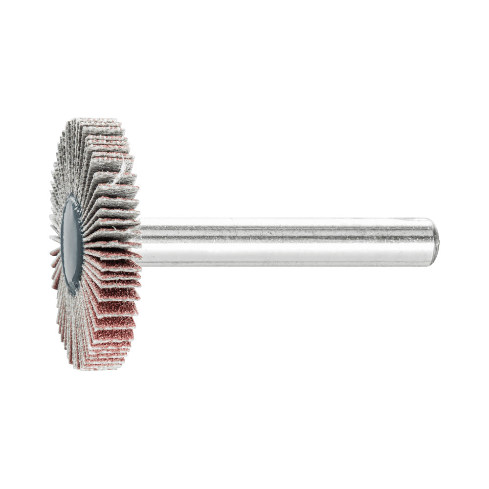 Alum oxide mounted flap wheel F 30x5 mm shank 6 mm A150 fine grind/finish_40108260_44401156