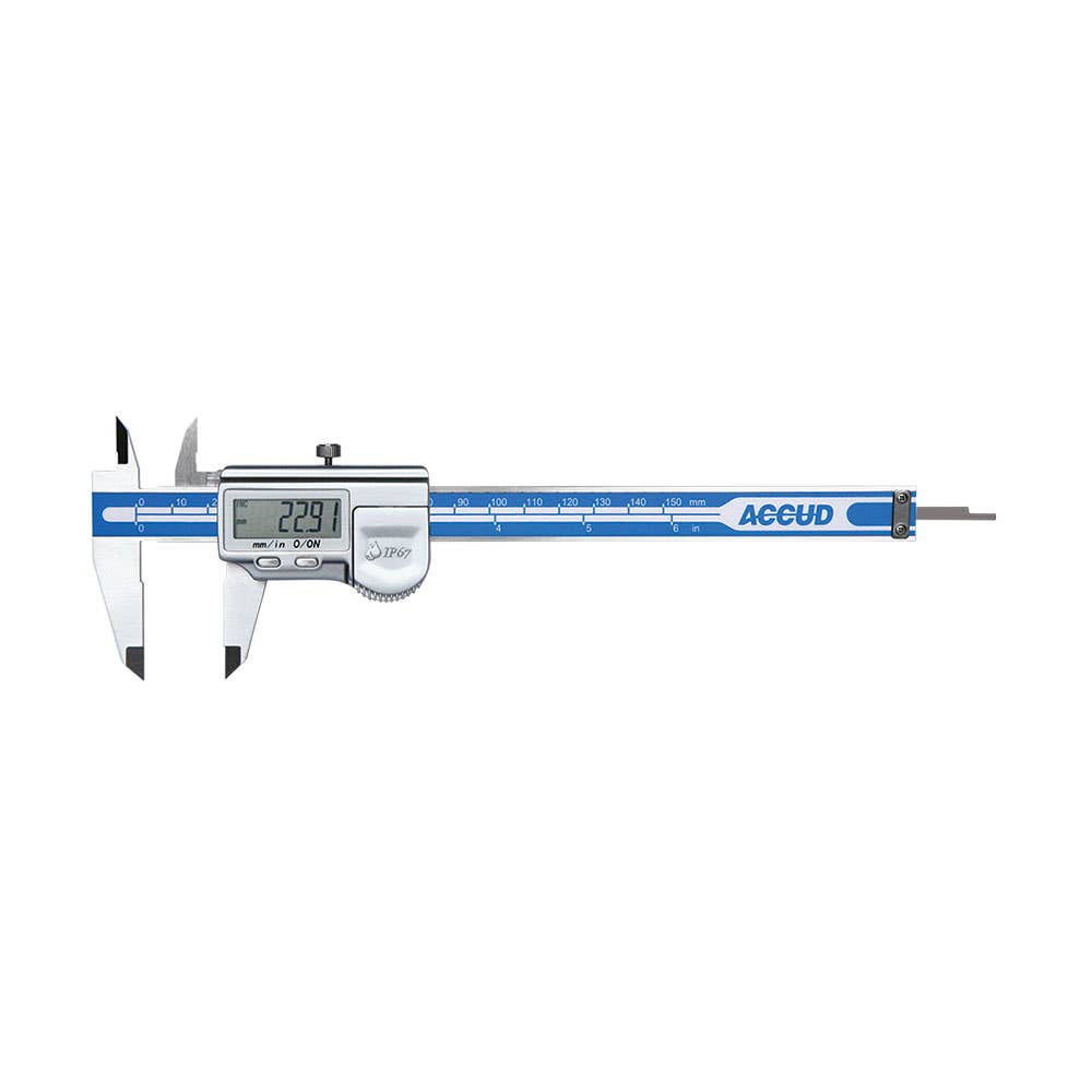 150mm Coolant Proof Dual Scale Digital IP67 Caliper ACCUD 469158 AC-112-006-12