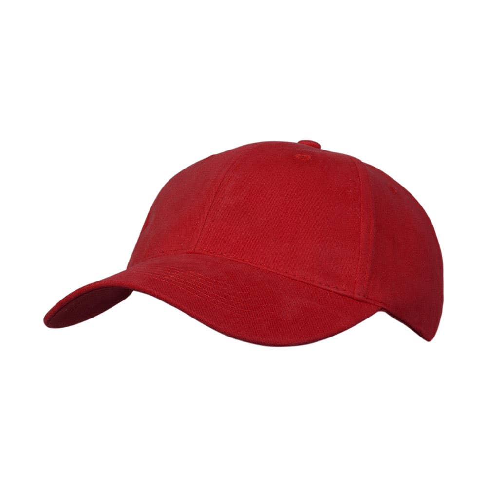 Hat Cap Premium Soft 6 Panel Cotton Velcro Closure Red 527105 8000-RE