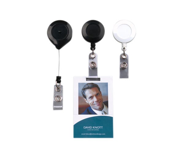 Retractable ID Card Holder With Clip Black 325032100 9800002