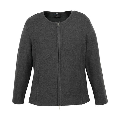 Cardigan Womens Viscose Nylon 2-Way Zip Charcoal 2XL Biz BAE Logo 50105279 BAE LC3505-CHA-2XL
