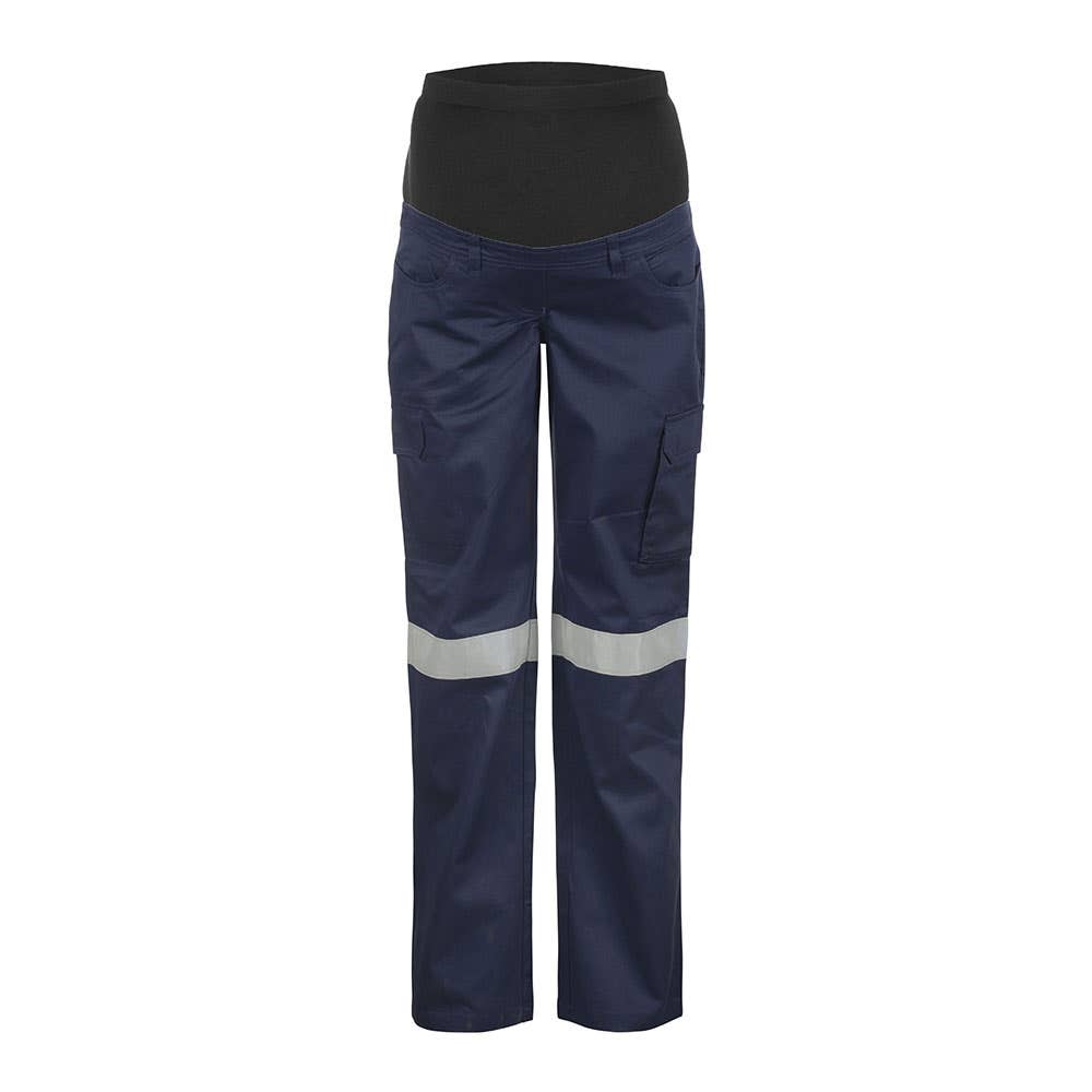 Pants Cargo Maternity Cotton Drill 245gsm CSR Tape Navy 10 WorkCraft 305729 WPL080-NAV-10