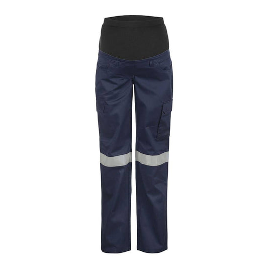 Pants Cargo Maternity Cotton Drill 245gsm CSR Tape Navy 10 WorkCraft 305729 WPL080-NAV-10