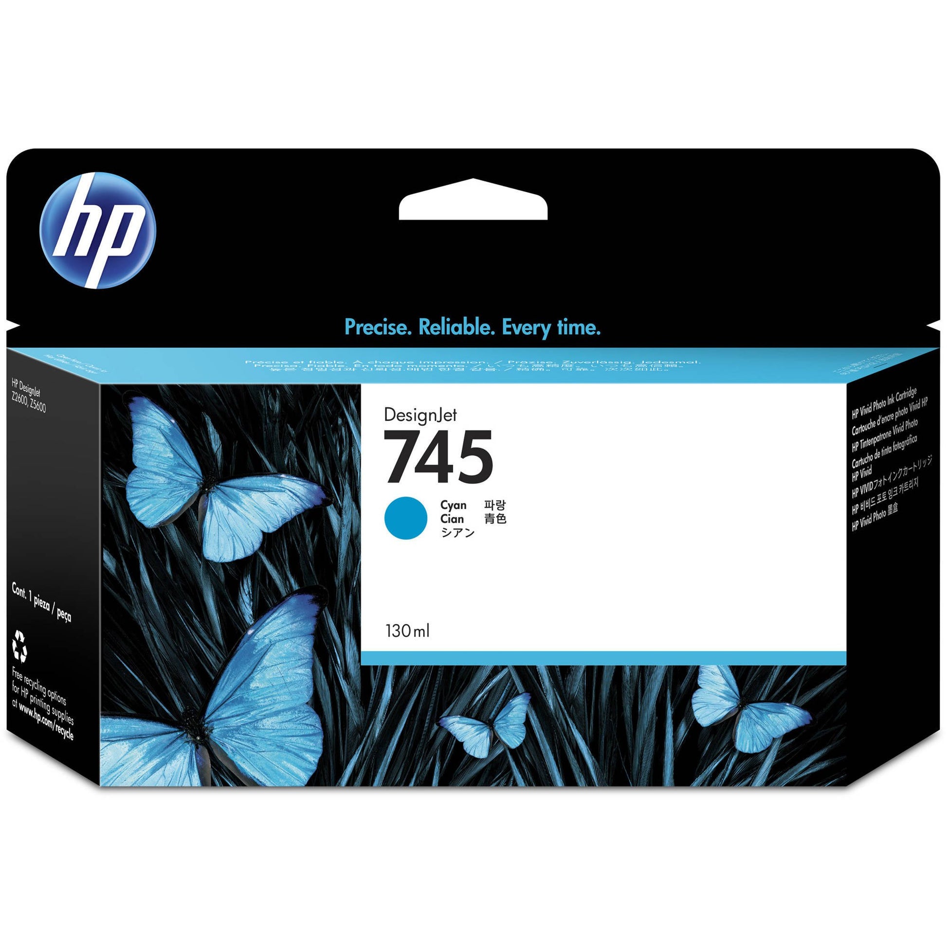 HP 745 DesignJet OEM Ink Cartridge F9J97A 130ml Cyan_9021274_F9J97A