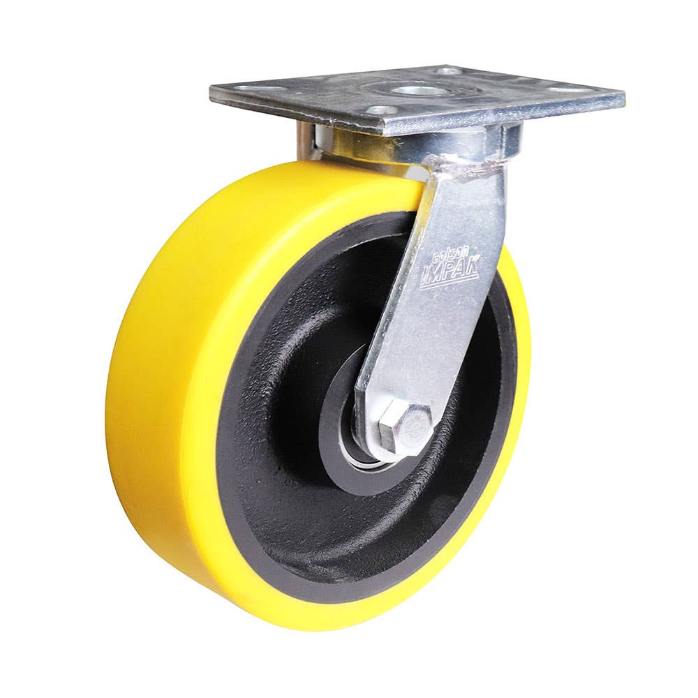 Plate Castor Wheel Urethane On Cast Iron 250mm 2,000kg 514188 X12A91K250