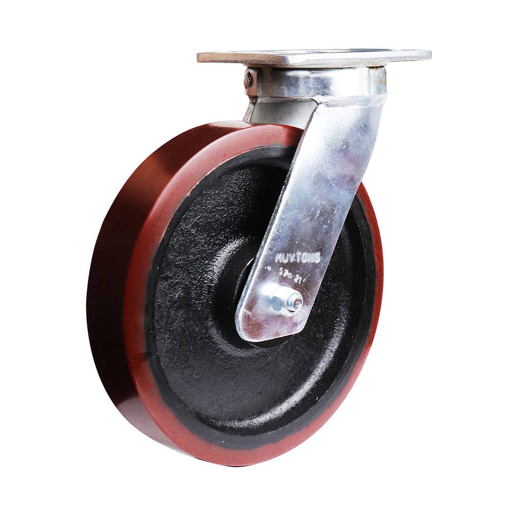 X2 Series Plate Castor Wheel Urethane On Cast Iron Swivel 250mm Brown 40041379 X22AZ95K250