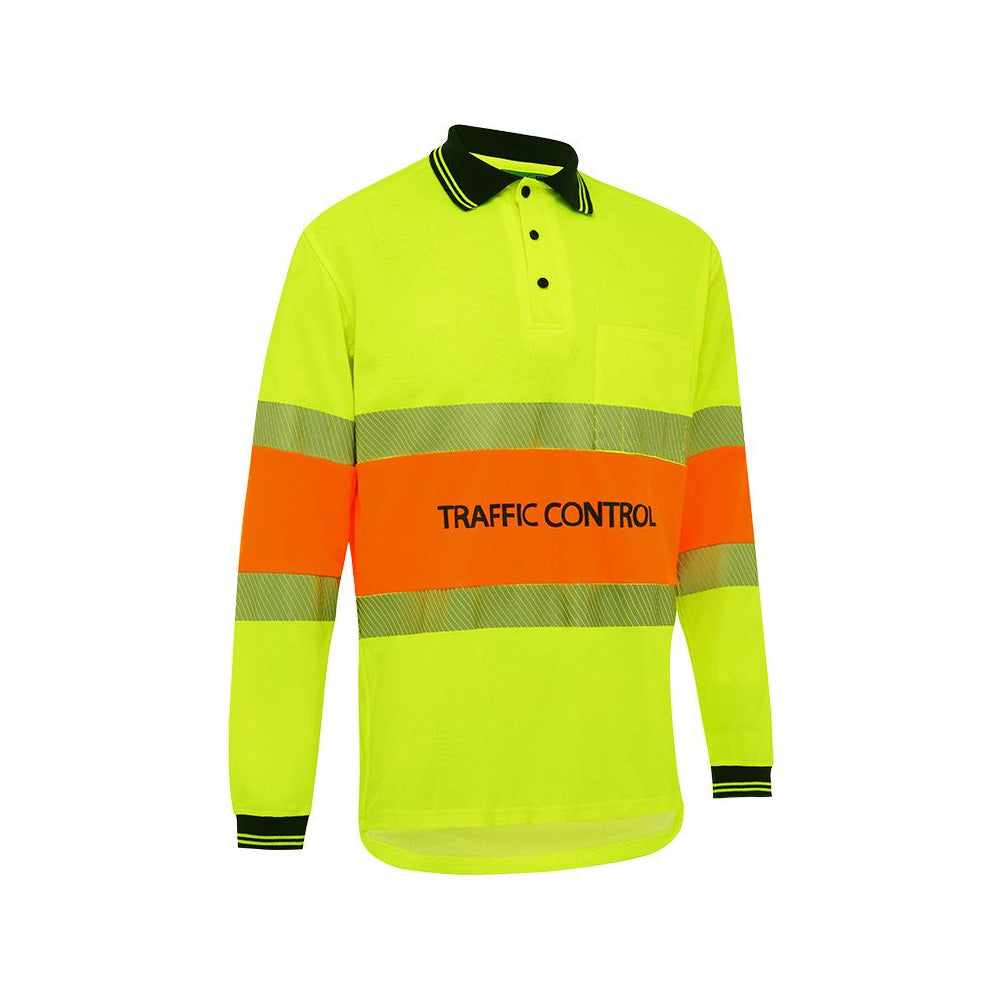 Polo Traffic Control L/S Tape Cotton/Poly 180gsm Yellow/Orange XS Workit_40114006_5004TCYOXS