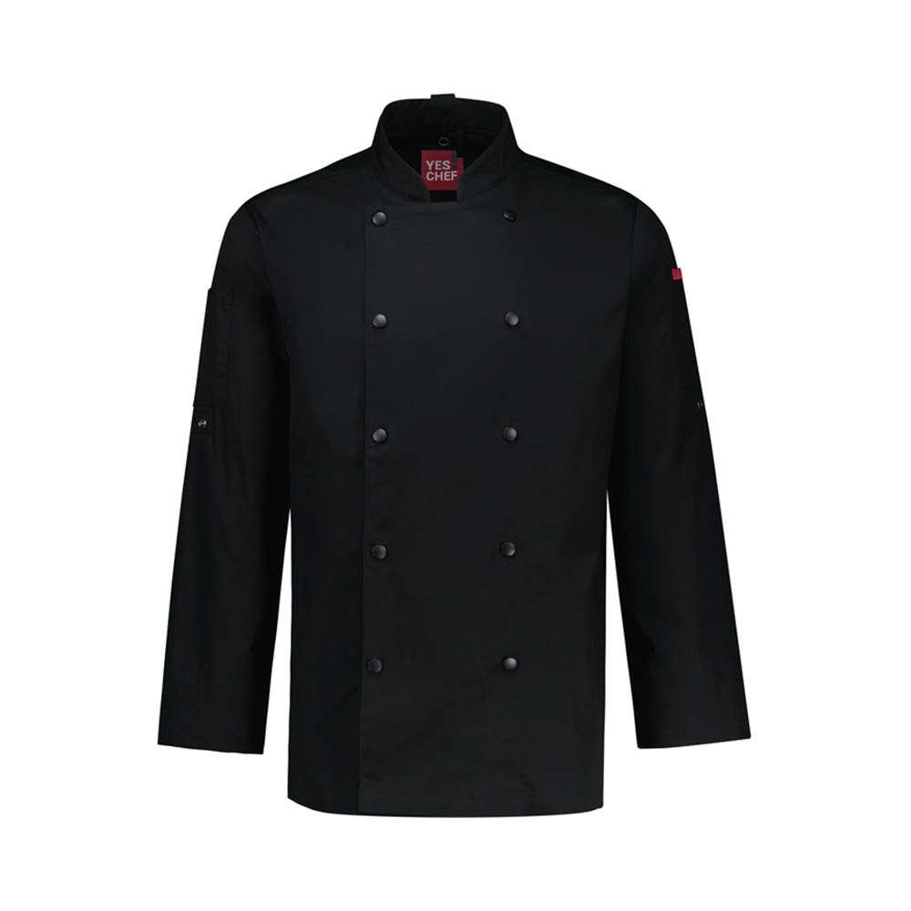 Jacket Mens Gusto Chef Jacket  2XL Black CH430ML BLK 2XL 40073178 CH430ML BLK 2XL