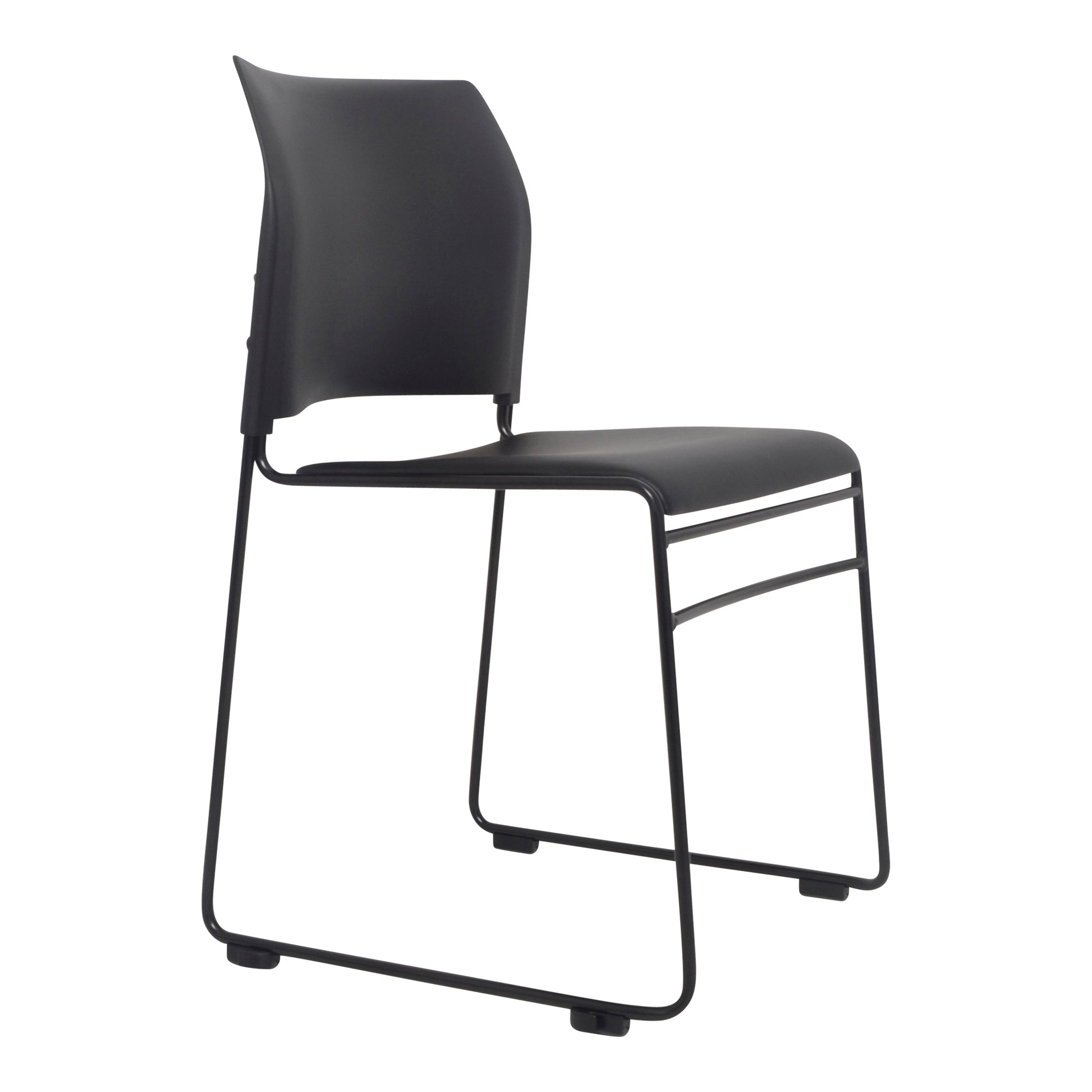 Chair Maxim Sled Chair Upholstered Black Vinyl Seat Chrome Frame_36022224_520-RS-3
