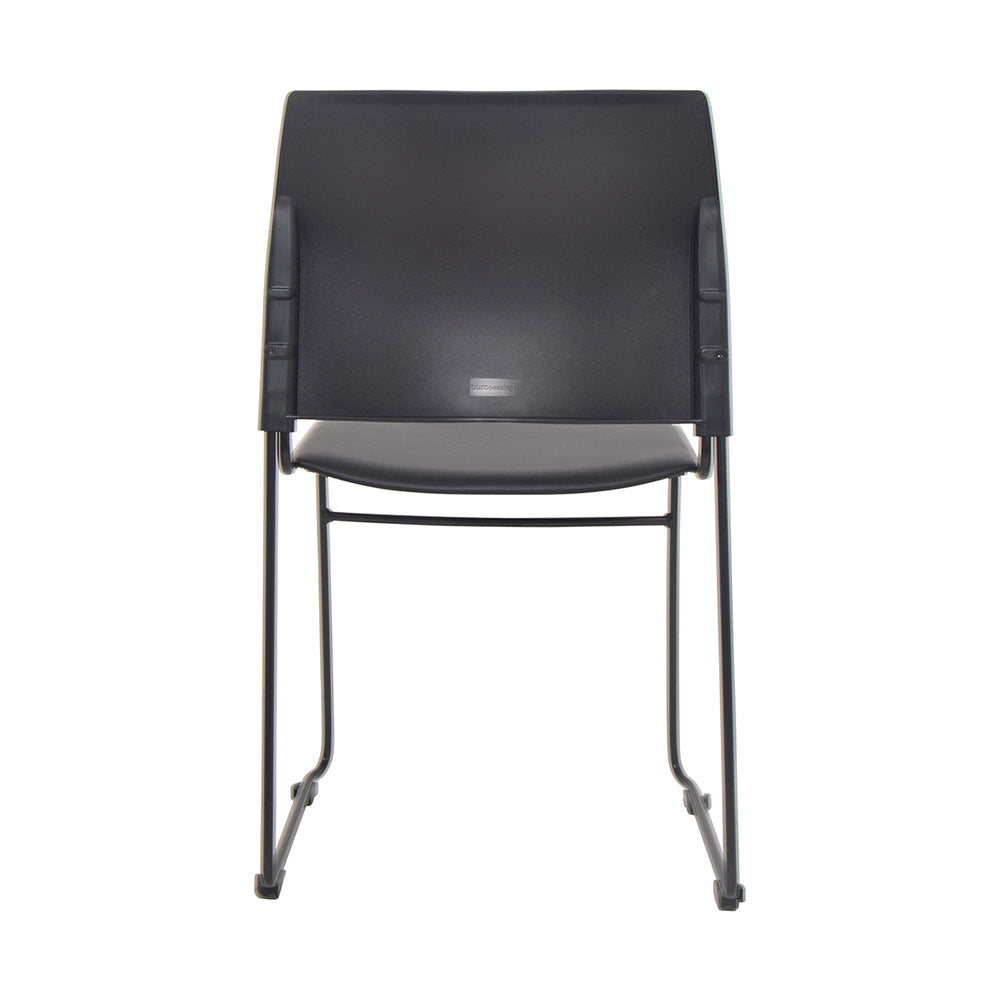 Chair Maxim Sled Chair Upholstered Black Vinyl Seat Silver Frame_36022224_520-RS-3