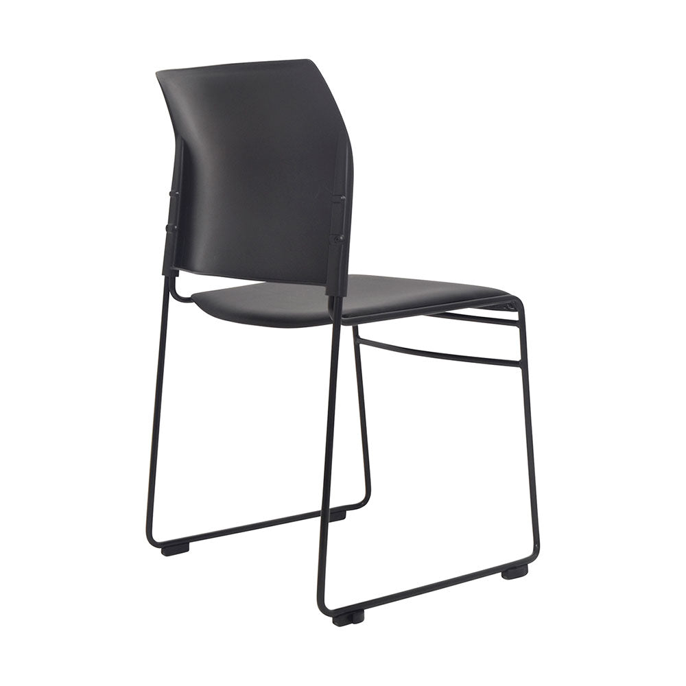 Chair Maxim Sled Chair Upholstered Black Vinyl Seat Silver Frame_36022224_520-RS-3