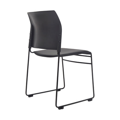 Chair Maxim Sled Chair Upholstered Black Vinyl Seat Silver Frame_36022224_520-RS-3
