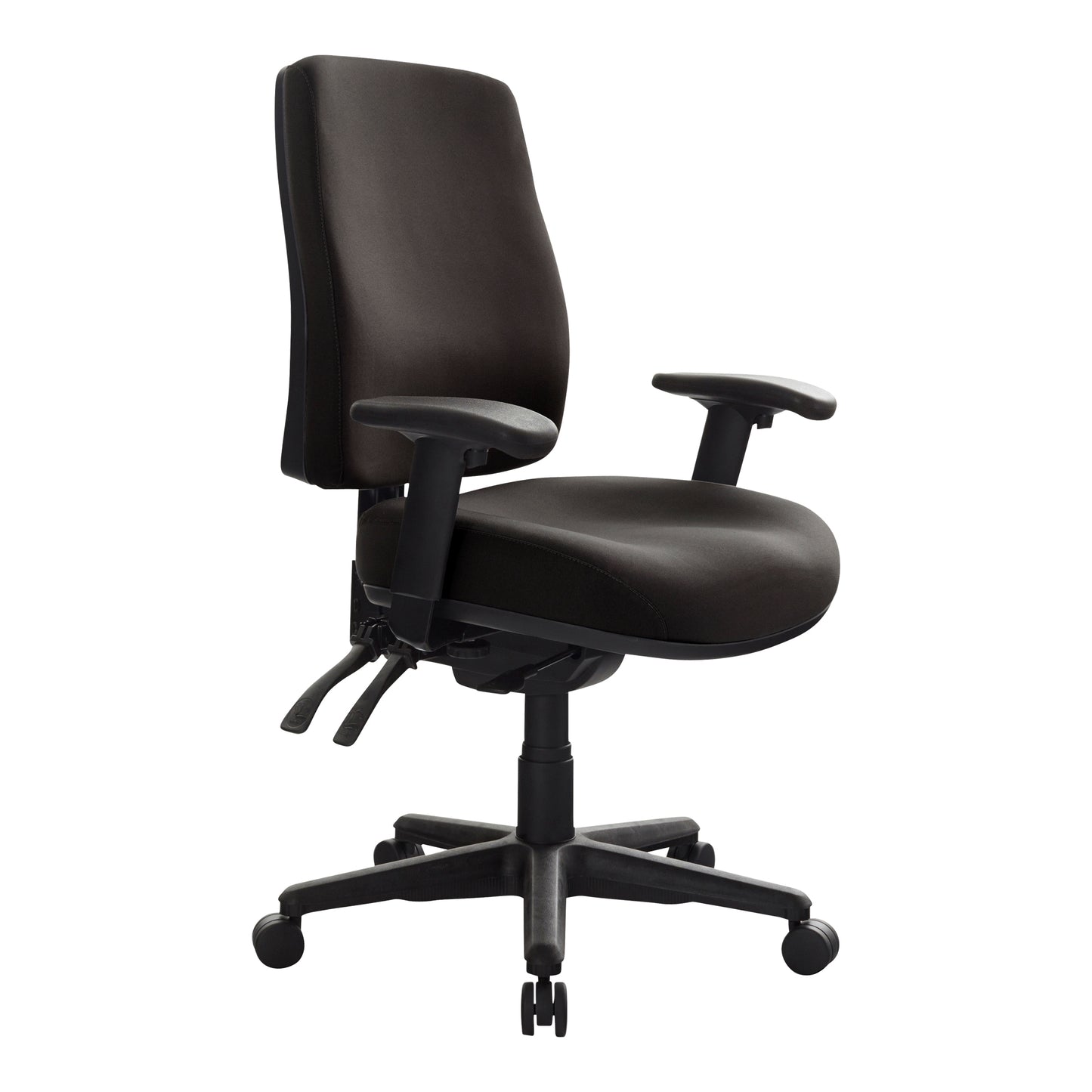 Chair Roma High Back Task Chair Black Fabric Nylon Base Arms_36022214_717A-63-SS