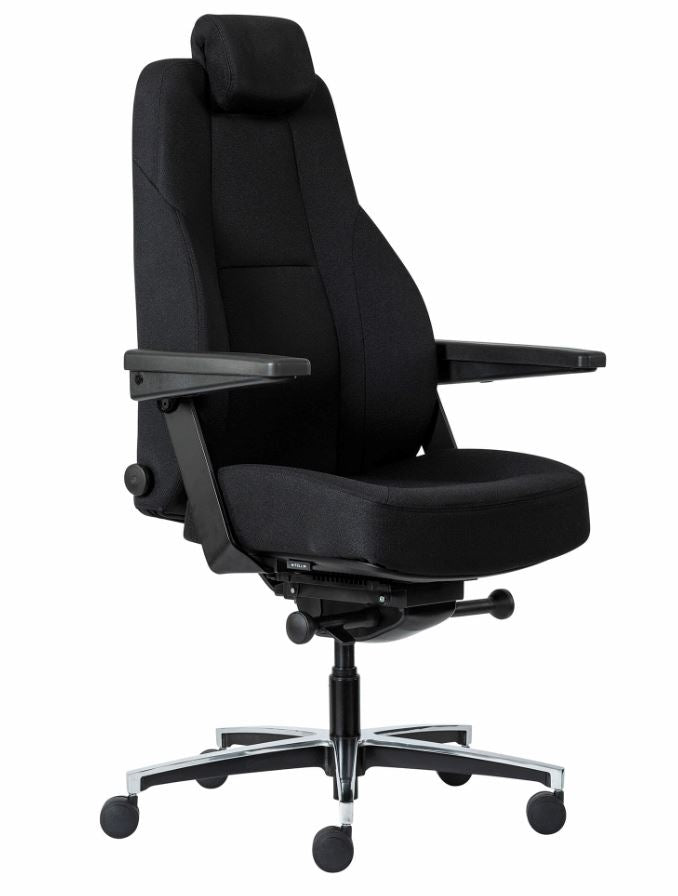 Maverick 24/7 Controller Chair Black Fabric Aluminium Base_40044246_801A-23