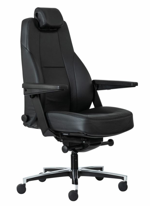 Maverick 24/7 Controller Chair Black Leather Aluminium Base_40044247_801A-L3