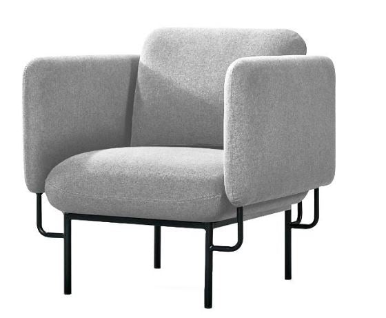 Capri Single Seat Lounge Chair Light Grey Black Frame_40045069_CAPRI1 LG